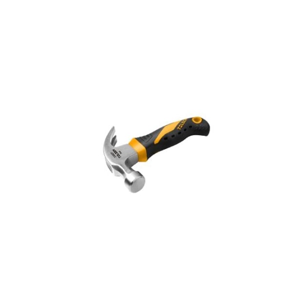 Tolsen 8oz Stubby Claw Hammer Drop Forged Steel Hammerhead, Heat Treated, Polished, Fiberglass Handle 25027 - main